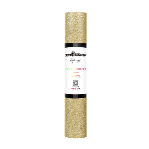 Teckwrap Glitter Heat Transfer Vinyl - Champagne Gold - Cutey K Blanks