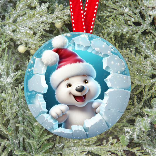 Sublimation Transfer Print - Ready to Press - Sublimation Ornaments - Polar Bear - S100003