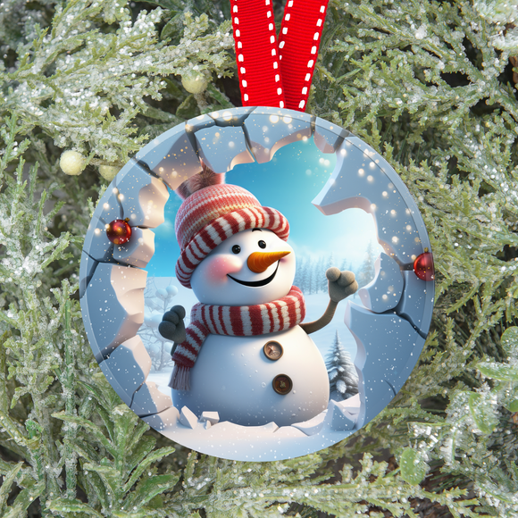Sublimation Transfer Print - Ready to Press - Sublimation Ornaments - Snowman - S100009
