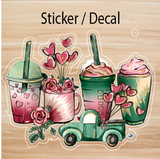 Decals, Stickers, HTV  - Heart Truck Latte -  DS100183 - Cutey K Blanks