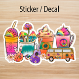 Decals, Stickers, HTV  - Latte Hippie -  DS100187 - Cutey K Blanks