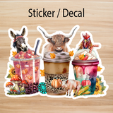 Decals, Stickers, HTV  - Farm Latte -  DS100190 - Cutey K Blanks
