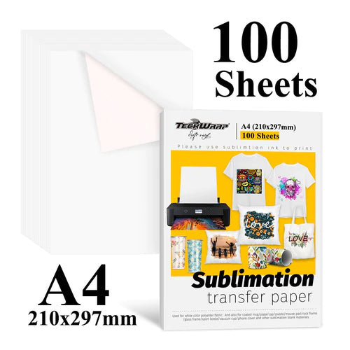 Sublimation Paper 8.3"X 11.7" For Inkjet Printer With Sublimation Ink 100g (100sheets) - Cutey K Blanks