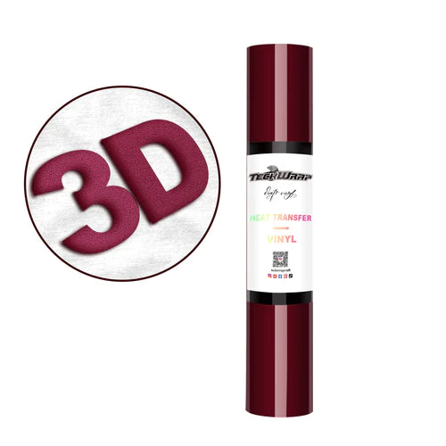 Teckwrap 3D Puff Heat Transfer Vinyl - Burgundy - Cutey K Blanks