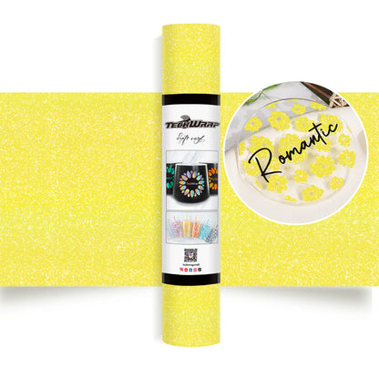 Colourful Glitter Adhesive Vinyl: Lemon