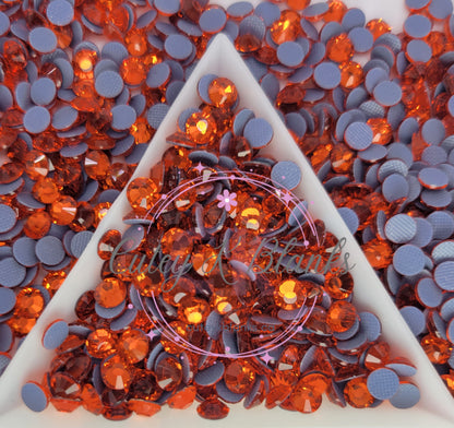 Orange Glass Hotfix Rhinestones | Shirt rhinestones | Bling 3MM-SS12 | 4MM-SS16 |5MM-SS20 | Apparel Stones