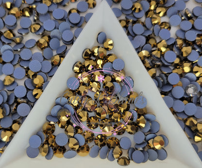 Mine Gold Glass Hotfix Rhinestones | Shirt rhinestones | Bling 3MM-SS12 | 4MM-SS16 |5MM-SS20 | Apparel Stones