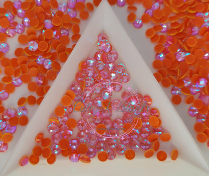 Sparkle Orange Glass Hotfix Rhinestones | Shirt rhinestones | Bling 3MM-SS12 | 4MM-SS16 |5MM-SS20 | Apparel Stones