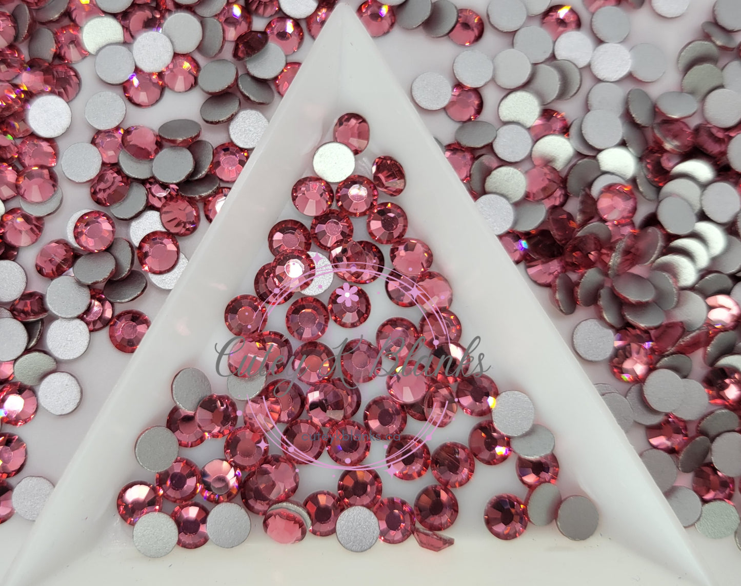 Rose Glass Flatback Rhinestones | Craft rhinestones | Bling 3MM-SS12 | 4MM-SS16 |5MM-SS20 | DIY, Nail Art, Tumbler | 1440 per bag