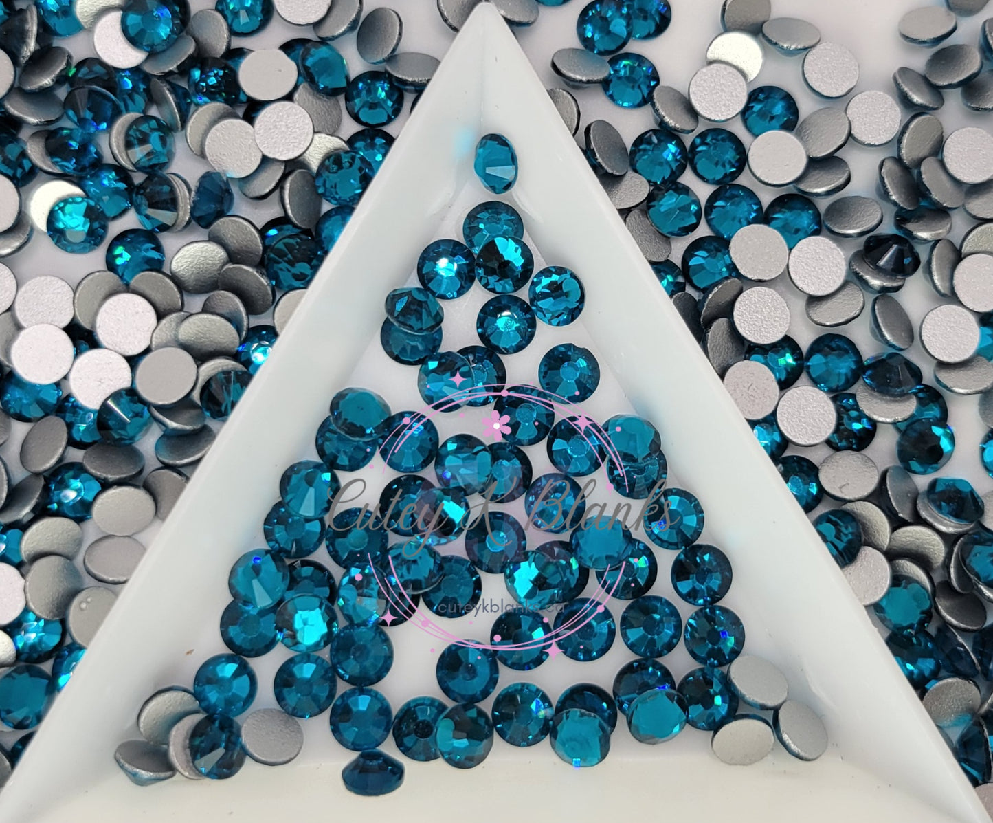 Peacock Blue Glass Flatback Rhinestones | Craft rhinestones | Bling 3MM-SS12 | 4MM-SS16 |5MM-SS20 | DIY, Nail Art, Tumbler | 1440 per bag