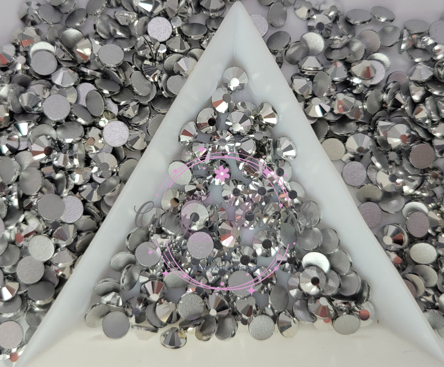 Mine Silver Glass Flatback Rhinestones | Craft rhinestones | Bling 3MM-SS12 | 4MM-SS16 |5MM-SS20 | DIY, Nail Art, Tumbler | 1440 per bag