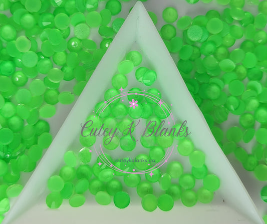 Glass Flatback Rhinestones:  New Emerald Neon