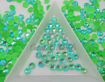 Turquoise Luminous Glass Flatback Rhinestones | Craft rhinestones | Bling 3MM-SS12 | 4MM-SS16 |5MM-SS20 | DIY, Nail Art, Tumbler | 1440 per bag