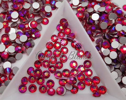 Glass Flatback Rhinestones: Siam AB