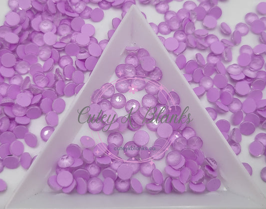 Glass Flatback Rhinestones: Light Violet Neon