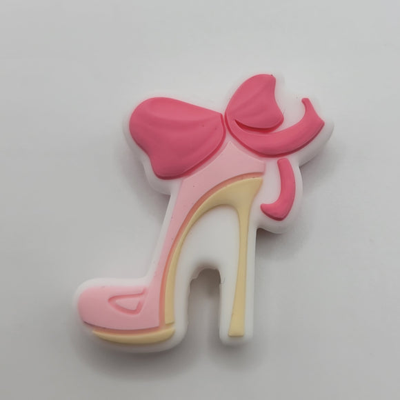 Silicone Focal Beads: Pink High Heel