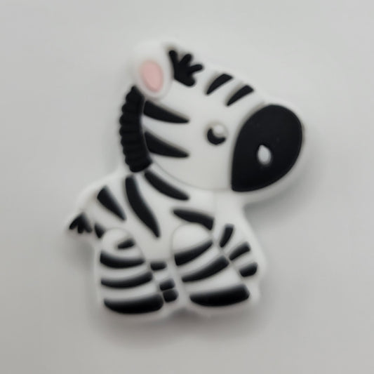 Silicone Focal Beads: Zebra | Cartoon Beads | DIY Craft Beads | Beads for wristlets, pens, keychains