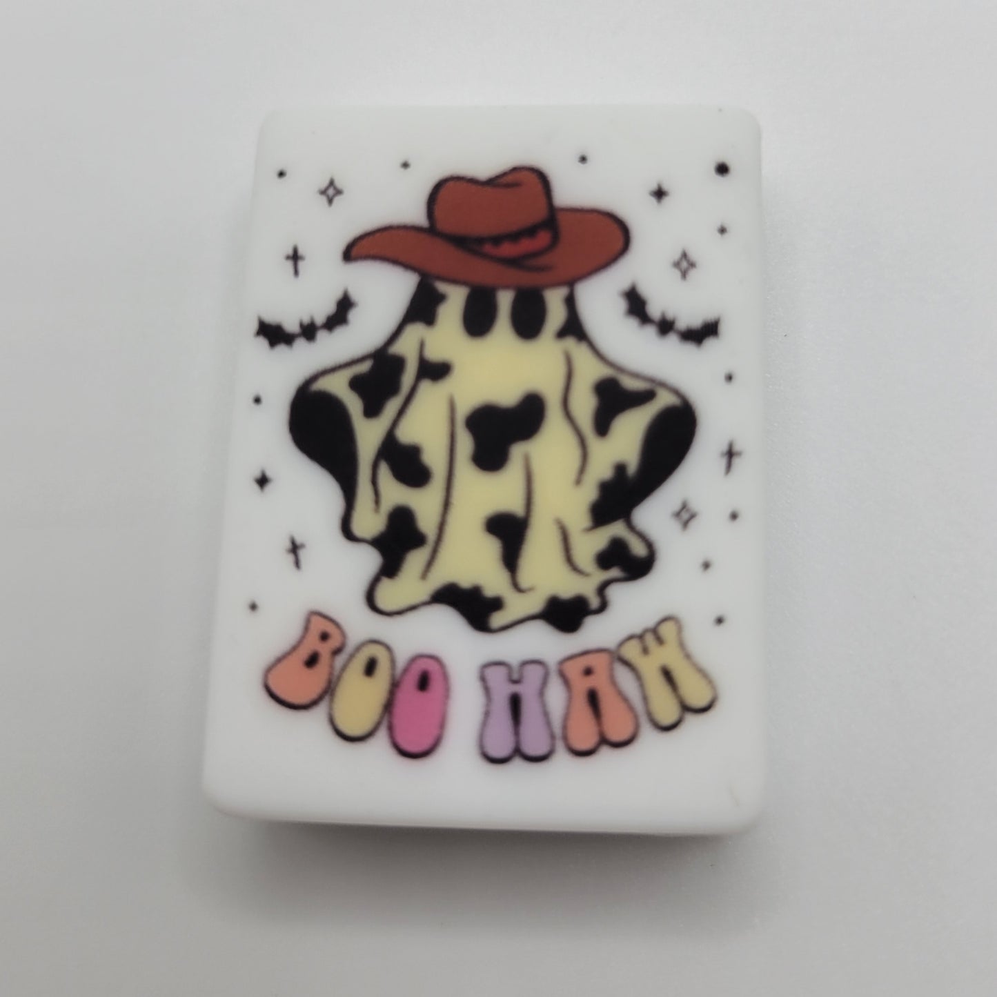 Silicone Focal Beads: Cow boo ghost | Cartoon Beads | DIY Craft Beads | Beads for wristlets, pens, keychains