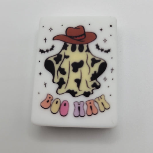 Silicone Focal Beads: Cow boo ghost | Cartoon Beads | DIY Craft Beads | Beads for wristlets, pens, keychains