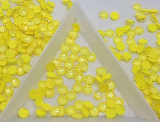 Glass Flatback Rhinestones: Yellow Rose Neon