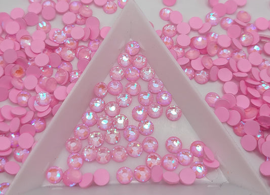 Glass Flatback Rhinestones: Light Pink Luminous