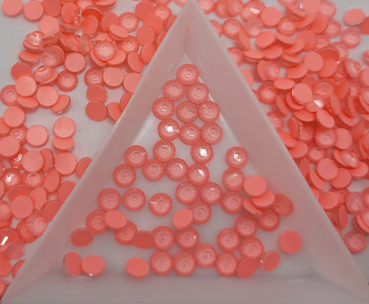 Glass Flatback Rhinestones: Living Coral Neon