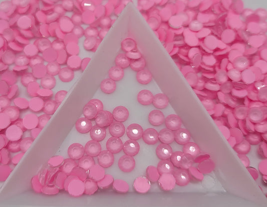 Glass Flatback Rhinestones: Light Pink Neon