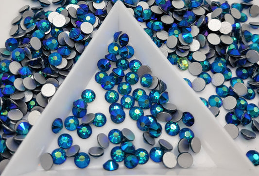 Peacock Blue AB Glass Flatback Rhinestones | Craft rhinestones | Bling 3MM-SS12 | 4MM-SS16 |5MM-SS20 | DIY, Nail Art, Tumbler | 1440 per bag