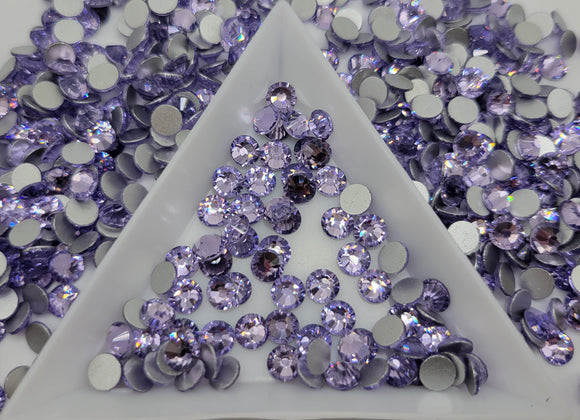 Glass Flatback Rhinestones: Light Violet