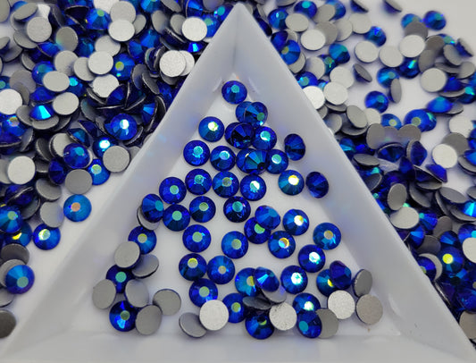 Glass Flatback Rhinestones: Sapphire AB