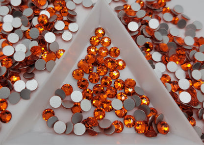 Orange Glass Flatback Rhinestones | Craft rhinestones | Bling 3MM-SS12 | 4MM-SS16 |5MM-SS20 | DIY, Nail Art, Tumbler | 1440 per bag