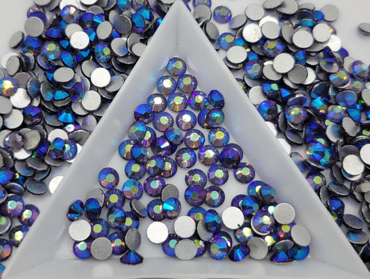 Glass Flatback Rhinestones: Tanzanite AB