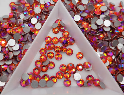 Orange AB Glass Flatback Rhinestones | Craft rhinestones | Bling 3MM-SS12 | 4MM-SS16 |5MM-SS20 | DIY, Nail Art, Tumbler | 1440 per bag