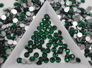 Glass Flatback Rhinestones: Emerald