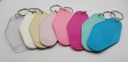 Motel Keychain Blanks - 8 Colours. For vinyl, UV DTF, Resin