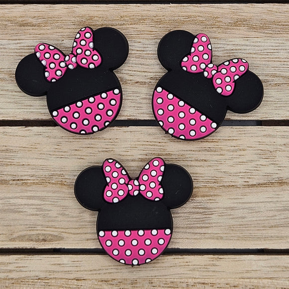 Silicone Focal Beads: Pink Mouse Ears