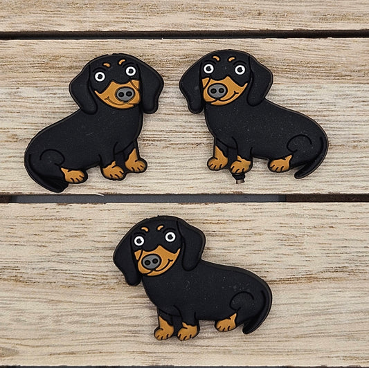 Silicone Focal Beads: Sausage Dog | Cartoon Beads | DIY Craft Beads | Beads for wristlets, pens, keychains