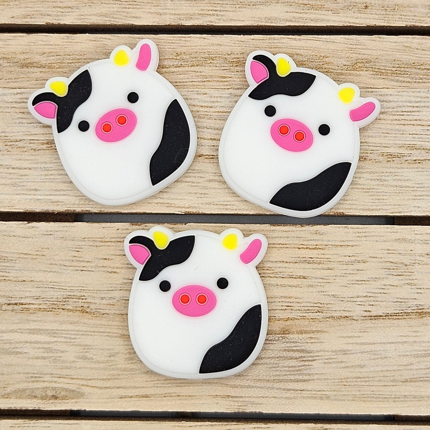 Silicone Focal Beads: cow | Cartoon Beads | DIY Craft Beads | Beads for wristlets, pens, keychains