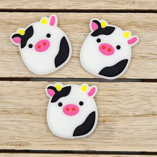 Silicone Focal Beads: Cow