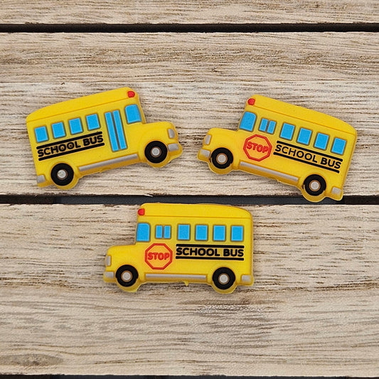 Silicone Focal Beads: School Bus