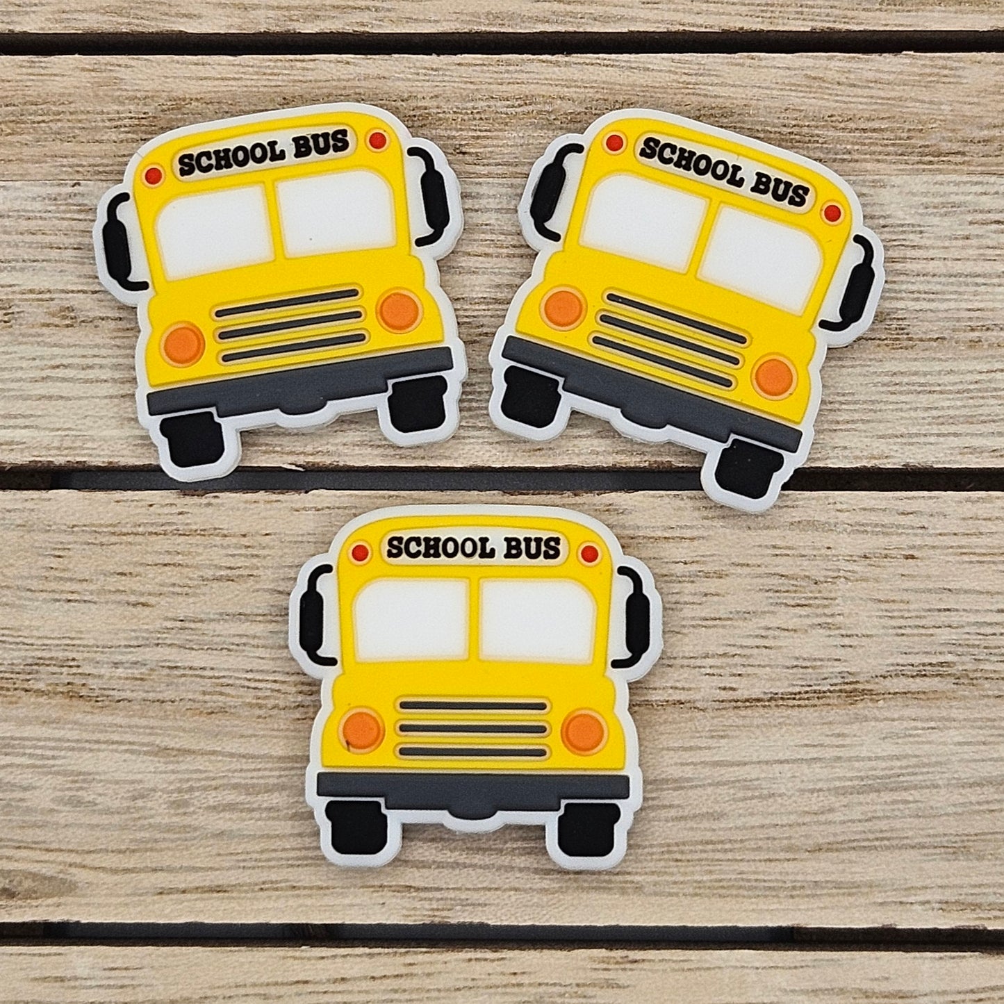 Silicone Focal Beads: School Bus | Cartoon Beads | DIY Craft Beads | Beads for wristlets, pens, keychains