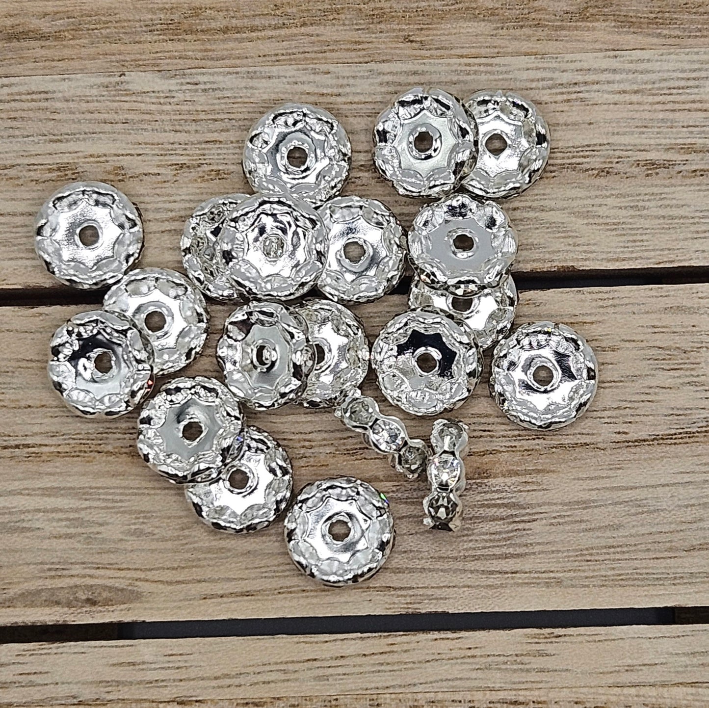 Crystal Wave Spacer Beads 10mm and 12mm
