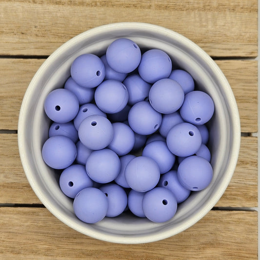 Round Silicone Bead - 12mm AND 15mm. Taro Purple