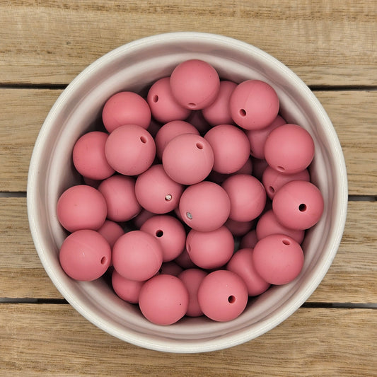 Round Silicone Bead - 12mm AND 15mm. Blush