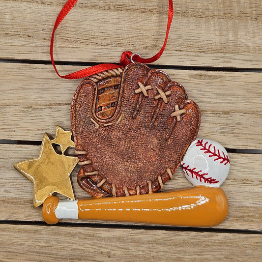 Resin Christmas Ornament: Baseball