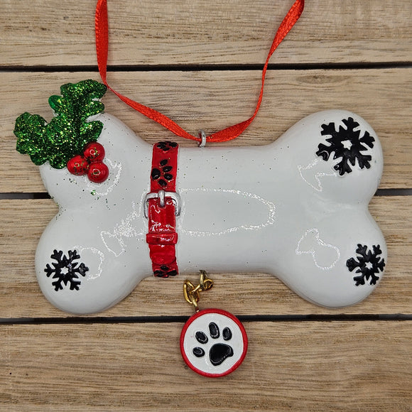 Resin Christmas Ornament: Dog Bone