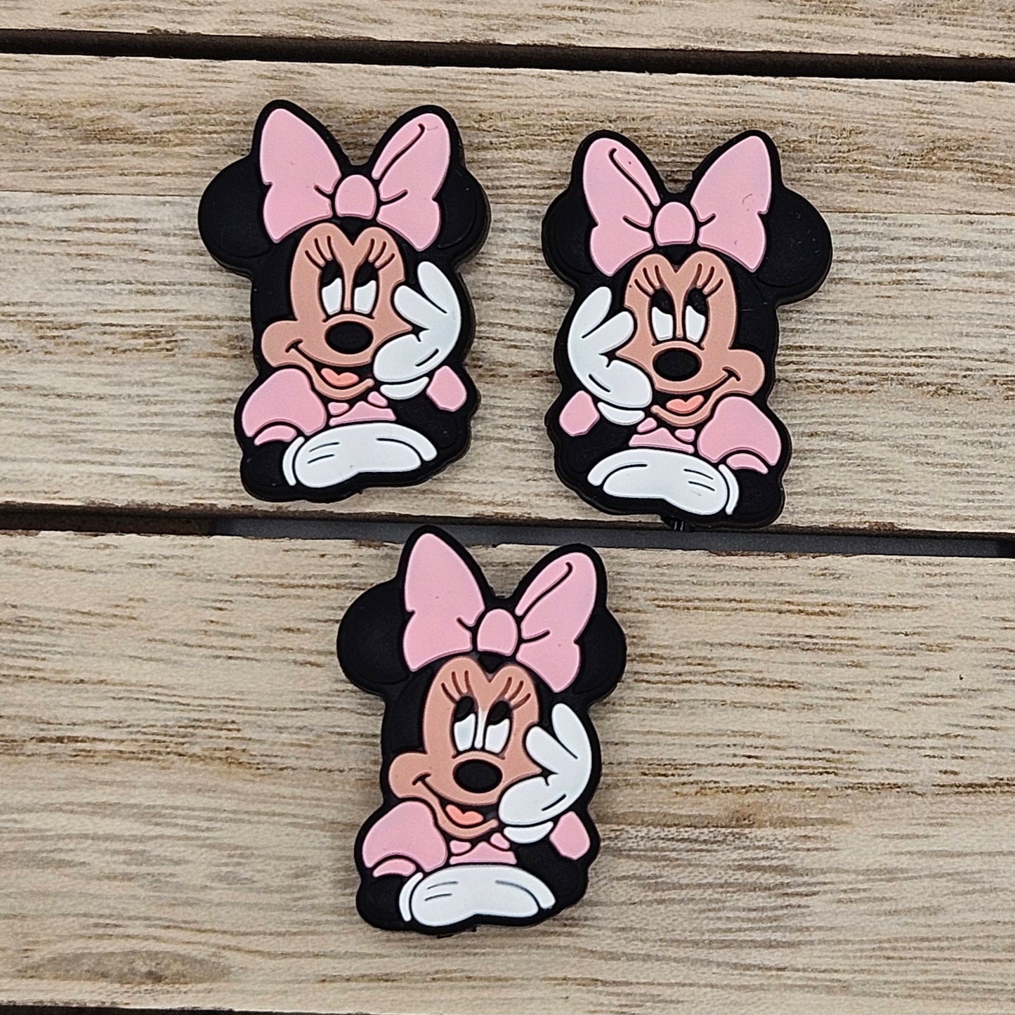 Silicone Focal Beads: Pink Mouse | Cartoon Beads | DIY Craft Beads | Beads for wristlets, pens, keychains