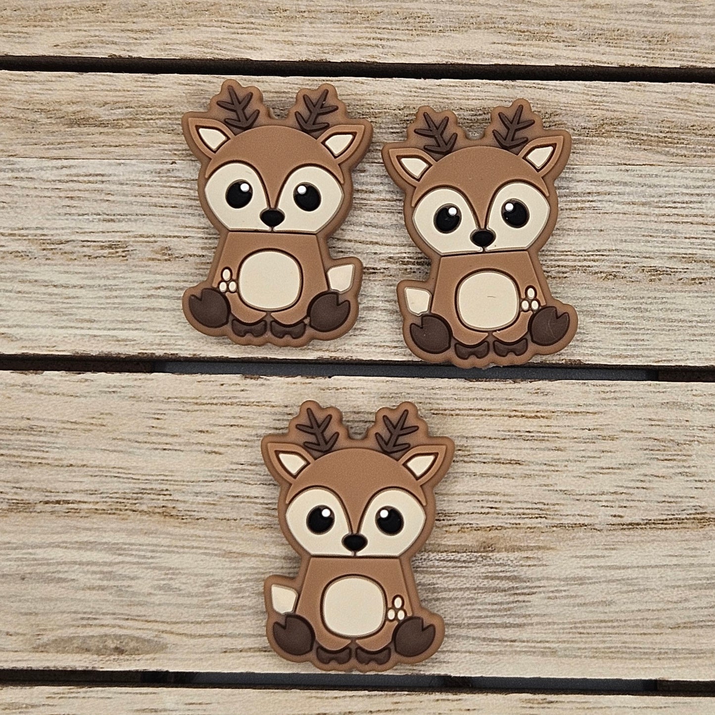 Silicone Focal Beads: Brown Deer | Cartoon Beads | DIY Craft Beads | Beads for wristlets, pens, keychains