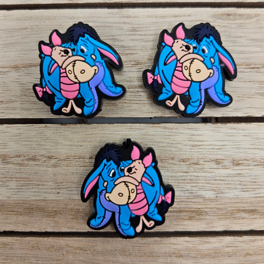 Silicone Focal Beads: Pig and Donkey | Cartoon Beads | DIY Craft Beads | Beads for wristlets, pens, keychains