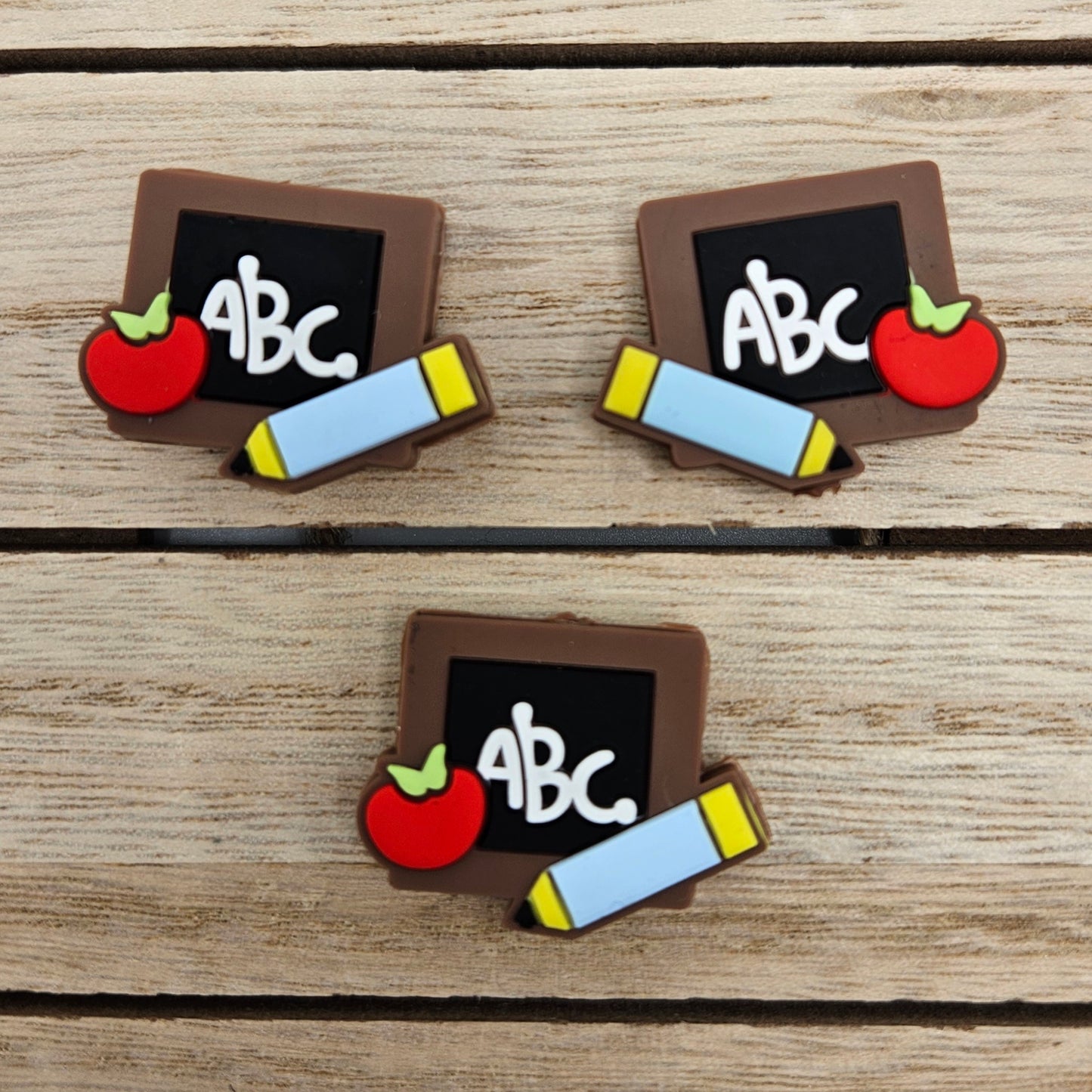 Silicone Focal Beads: ABC Chalkboard | Cartoon Beads | DIY Craft Beads | Beads for wristlets, pens, keychains